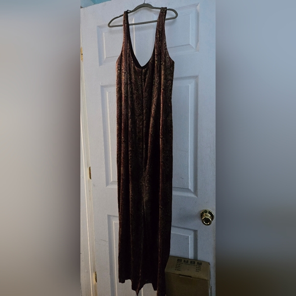 NWOT Brown Paisley Full Length Dana Buchman Dress - Picture 2 of 8